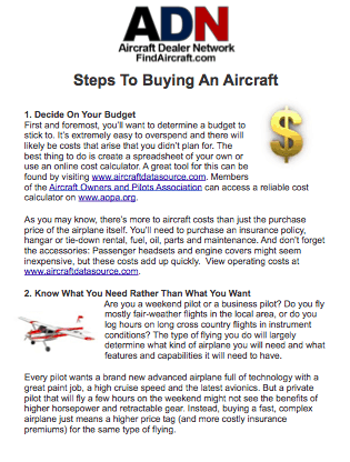 steps to buy an aircraft